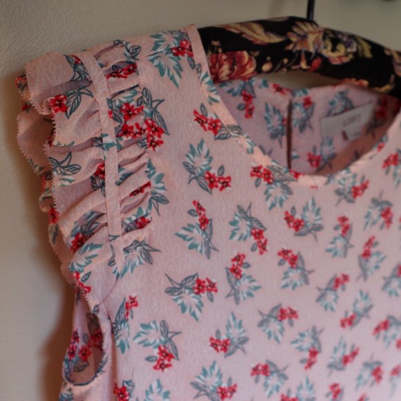 LOFT Flutter Shell Sleeveless Blouse - Picture 3 of 4